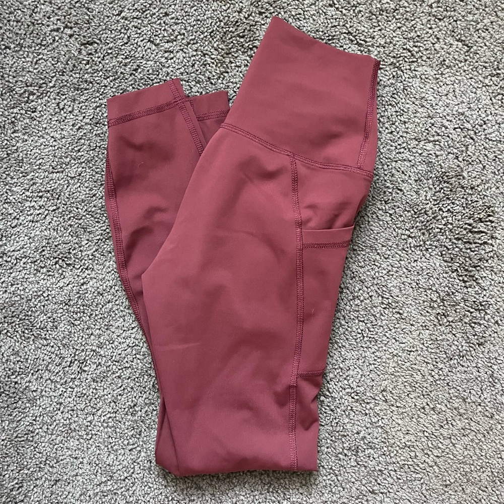 Red Ankle Length Legging by 90 Degree Flex